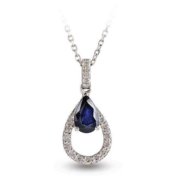 0,12ct Diamond Sapphire Pendant